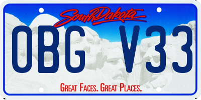 SD license plate 0BGV33