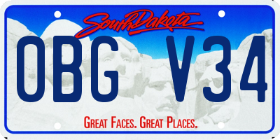 SD license plate 0BGV34