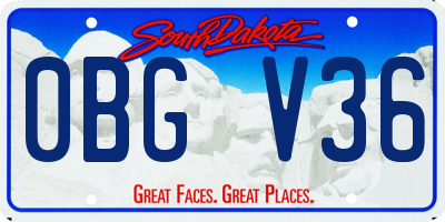 SD license plate 0BGV36