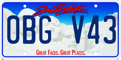 SD license plate 0BGV43
