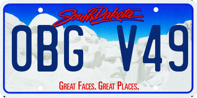 SD license plate 0BGV49