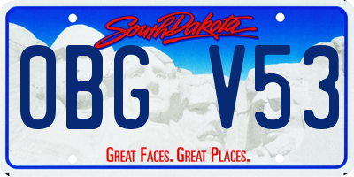 SD license plate 0BGV53