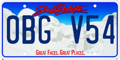 SD license plate 0BGV54