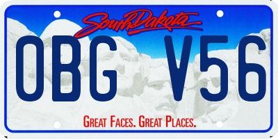 SD license plate 0BGV56