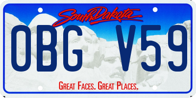 SD license plate 0BGV59