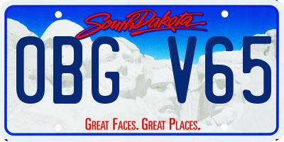 SD license plate 0BGV65