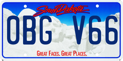 SD license plate 0BGV66