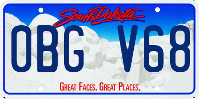 SD license plate 0BGV68