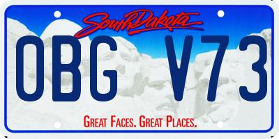 SD license plate 0BGV73