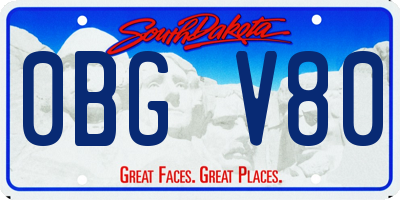SD license plate 0BGV80