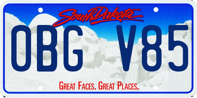 SD license plate 0BGV85