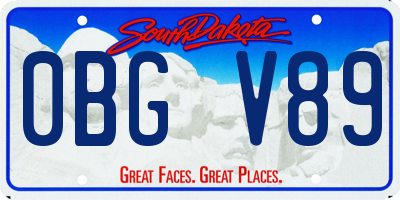 SD license plate 0BGV89