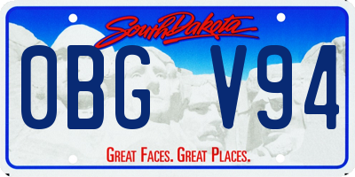SD license plate 0BGV94