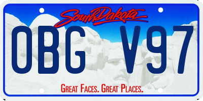 SD license plate 0BGV97