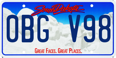 SD license plate 0BGV98