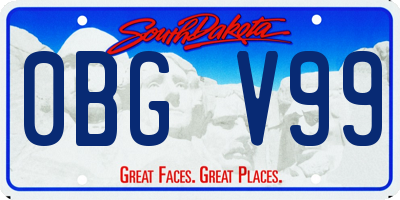 SD license plate 0BGV99