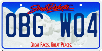 SD license plate 0BGW04