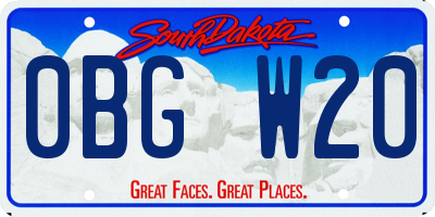 SD license plate 0BGW20