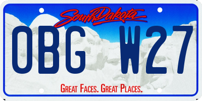 SD license plate 0BGW27