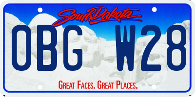 SD license plate 0BGW28