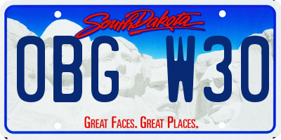 SD license plate 0BGW30