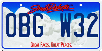 SD license plate 0BGW32