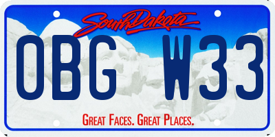 SD license plate 0BGW33