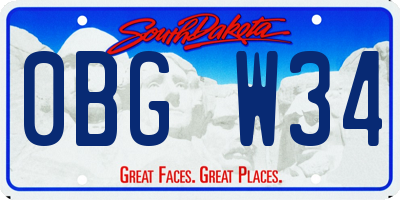 SD license plate 0BGW34