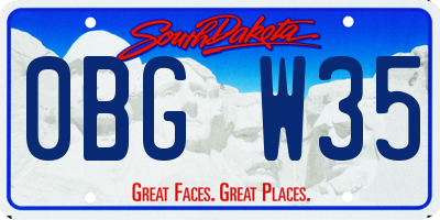 SD license plate 0BGW35