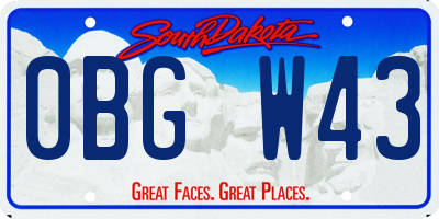 SD license plate 0BGW43