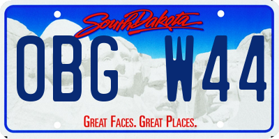 SD license plate 0BGW44