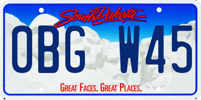 SD license plate 0BGW45