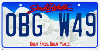 SD license plate 0BGW49