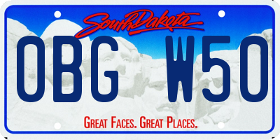SD license plate 0BGW50