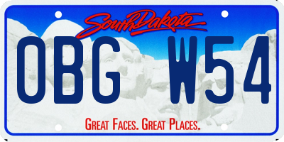 SD license plate 0BGW54