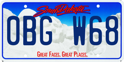 SD license plate 0BGW68
