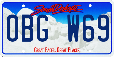 SD license plate 0BGW69