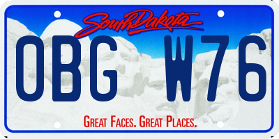 SD license plate 0BGW76