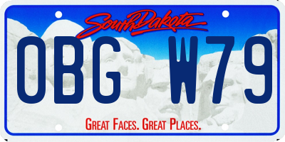 SD license plate 0BGW79