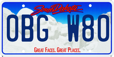 SD license plate 0BGW80