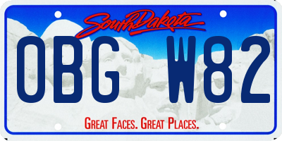 SD license plate 0BGW82