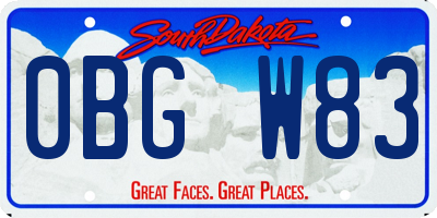 SD license plate 0BGW83