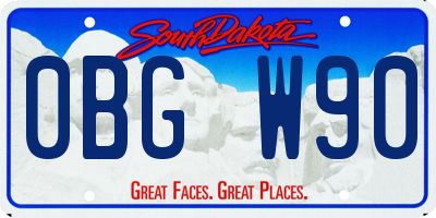 SD license plate 0BGW90