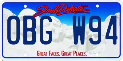 SD license plate 0BGW94