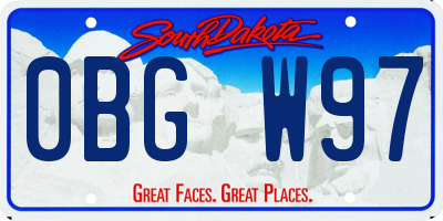 SD license plate 0BGW97