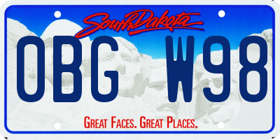 SD license plate 0BGW98