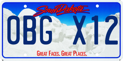 SD license plate 0BGX12