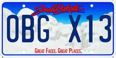SD license plate 0BGX13