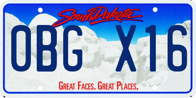 SD license plate 0BGX16