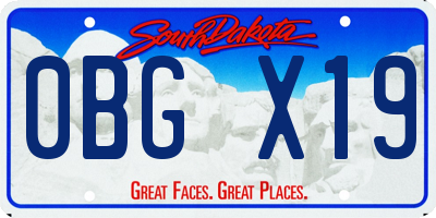 SD license plate 0BGX19